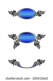 checkerboard flag in the emblem