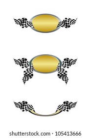 checkerboard flag in the emblem