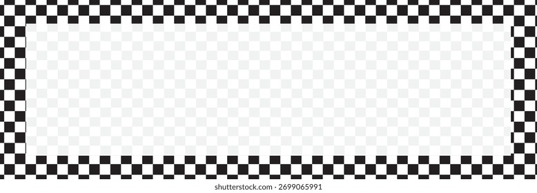 Checkerboard frame background Pixel art rectangle frame block border Black and White chess board pattern vector Design grid square texture