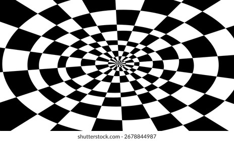 Checkerboard Optical Illusion Black White background