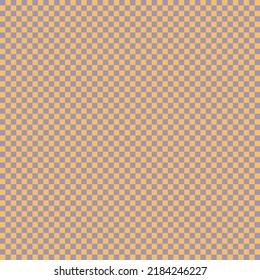 Checkerboard orange violet vector seamless pattern. Geometric abstract background. Checkered surface design.