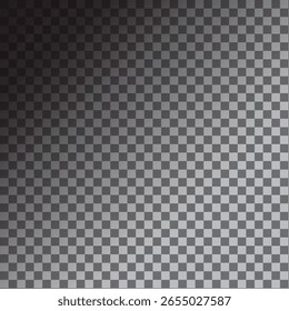 Plano de fundo do padrão de tabuleiro de xadrez. Textura da grade de transparência. Vetor de gradiente escuro. Efeito visual abstrato.