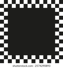 Checkerboard pattern design. Black white square layout. Simple geometric background. Vector shape.