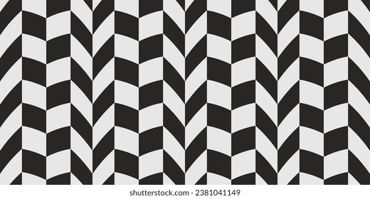 Checkerboard pattern of diagonal rectangles. Abstract racing flag pattern. For print, interior, packaging, wallpaper, decoration, stylish design, cups, pillows, notebooks.