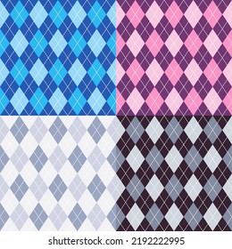 checkerboard pattern with dotted stitch. Vector geometric diamonds background. Fabric texture print for clothing, wrapping paper, decor, greeting card design 