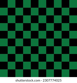 Fondo transparente del patrón de tablero de ajedrez con relojes. Verde y negro