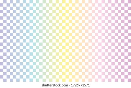 Checkerboard pattern vector backdrop. Soft colorful background with gradient pastel color palette. Regular shape. Illustration for banner, presentation template, wallpaper, text place and social media