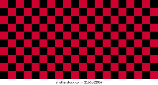 Checkerboard pattern for wallpaper. Abstract vector illustration of with black and red square cells. Op art pattern checkered textures.