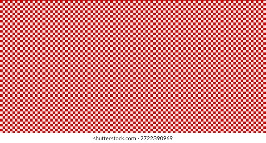 Checkerboard print red with white, Red squares in checkerboard pattern, Checkers line start rally race, Vector illustration.