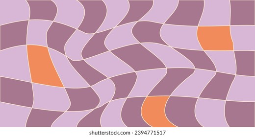 Checkerboard psychedelic pattern. Checkerboard background y2k retro grid. Psychedelic texture vector illustration.
