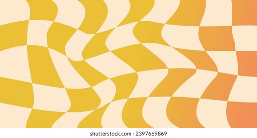 Checkerboard psychedelic pattern. Checkerboard background y2k retro grid. Psychedelic texture vector illustration.