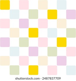 Checkerboard retro groovy background. Cute cartoon in hand-drawn style, pastel palette. perfect for printing, scrapbooking, textile, fabric