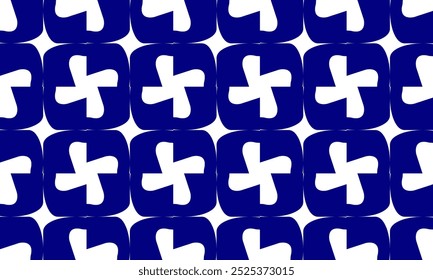 Patrón inconsútil del tablero de ajedrez con las flores, patrón inconsútil con las flores azules y blancas, flor azul claro en el bloque del diseño azul del fondo para la impresión de la tela, control de cerámica del estilo japonés