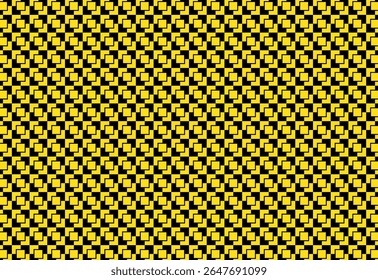 checkerboard seamless pattern geometric plaid cut off rectangle two color yellow and black, paper pattern, Retro background fabric. Vintage checkered color geometric texture,