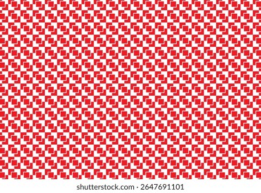 checkerboard seamless pattern geometric plaid cut off rectangle two color red and white, paper pattern, Retro background fabric. Vintage checkered color geometric texture,