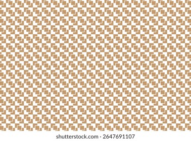 checkerboard seamless pattern geometric plaid cut off rectangle two color brown and white, paper pattern, Retro background fabric. Vintage checkered color geometric texture,