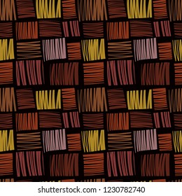 Checkerboard seamless vector pattern. chocolate color abstract print