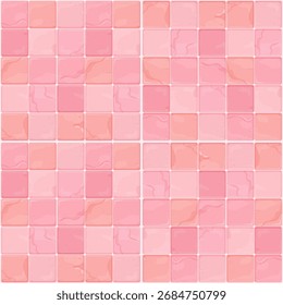 Checkerboard tile floor stone texture checker board background. Square grid geometric decor. Floortile, wall bg. 