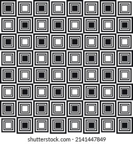 Checkerboard tiles from black and white cells. Inside one cell there is another.