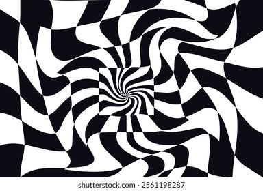 Checkerboard Twirl Pattern (blackwhite) background