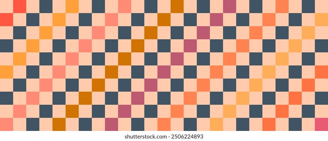 Checkerboard vector background. Retro chessboard geometric colorful design template