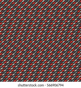 Checkered abstract background. Red and blue color diagonal square cell wallpaper. Seamless pattern with simple geometric ornament. Modern style surface texture. Vector illustration.