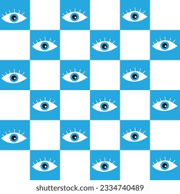 Patrón transparente de ojos abstractos. Para tela, decoración doméstica y textil 