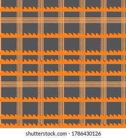 Checkered abstract geometric vector pattern in autumn halloween style