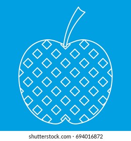 Checkered apple icon blue outline style isolated vector illustration. Thin line sign