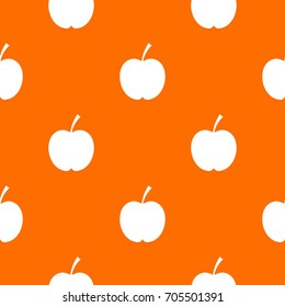 Checkered apple pattern repeat seamless in orange color for any design. Vector geometric illustration