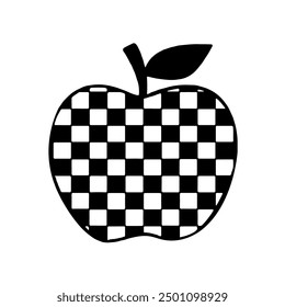 Checkered Apple, Vector Apple Split Monogram, teacher life, Apple, teacher png, teacher, checkered retro teacher, Vector files for cricut