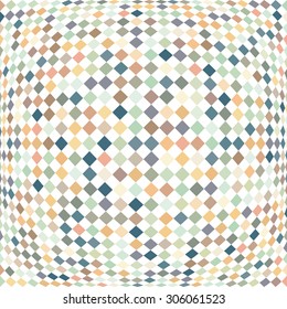 Checkered background. Chess board squares distortion vector seamless pattern set. Checker seamless wallpaper patterns. Abstract colorful checkered background. 
