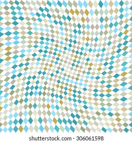Checkered background. Chess board squares distortion vector seamless pattern set. Checker seamless wallpaper patterns. Chess backdrop. Abstract colorful checkered background. 