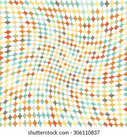 Checkered background. Chess board squares distortion vector seamless pattern set. Checker seamless wallpaper patterns. Chess backdrop. Abstract colorful checkered background. 