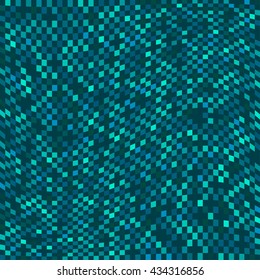 Checkered background. Chess board squares distortion vector backdrop.  Mosaic checker effect. A lot of squares surface elements. 