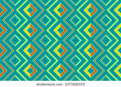 Checkered background, cool colors, green, yellow, orange and turquoisefor making bags, clothes, book covers, gift wrapping paper, socks, handkerchiefs, curtains, shawls, blankets, tablecloths, pillowc