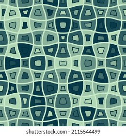Fondo controlado con cuadrados deformados. Pancarta abstracta con superficie de distorsión. Textura de patrón geométrica sin costura vectorial partes marinas de color pastel.