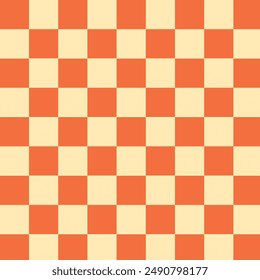 Checkered background with distorted squares. Abstract banner with distortion. Wavy groovy chessboard surface. Trippy twisted geometric pattern. Abstract vector backdrop. Retro psychedelic checkered. 