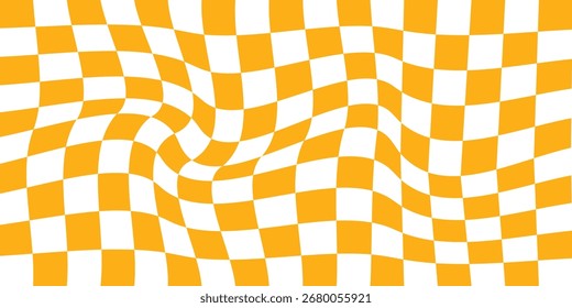 Markierter Hintergrund mit verzerrten Quadraten. Abstraktes Banner mit Verzerrung. Schachmuster. Schachbrettfläche. EPS 10