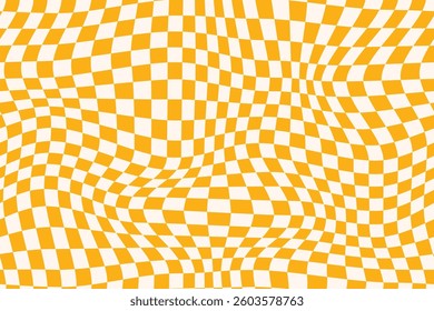 Checkered background with distorted squares. Seamless Y2K checkerboard design