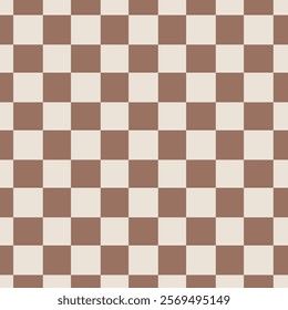 Checkered Background in Earthy Tones. Mocha Mousse Trend Color Design.