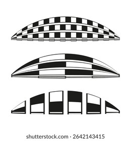 Checkered background icon. Black white pattern. Geometric square layout. Vector symbol.