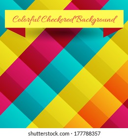 Checkered background illustration. Colorful checkered seamless pattern for a wrapping paper.