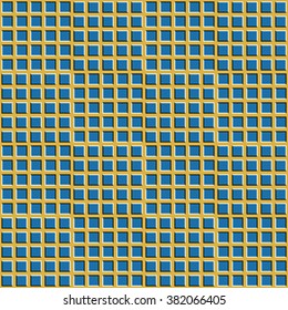 Checkered background with optical illusion of movement. Convex squares visually move in opposite directions. Optical illusion seamless wallpaper.