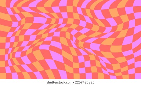 Checkered background in retro 90's style, abstract 90's style background landscape vector design template