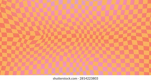 Checkered background in retro 90's style, abstract 90's style background landscape vector design template