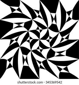 Checkered background with spirally distortion. Vector art.