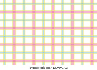 checkered background of stripes in pink, blue, yellow and white