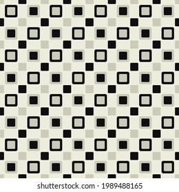 Checkered beige and black tiles. Vector seamless tile and checkered.