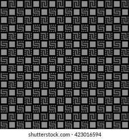 Checkered black seamless pattern. Vector background